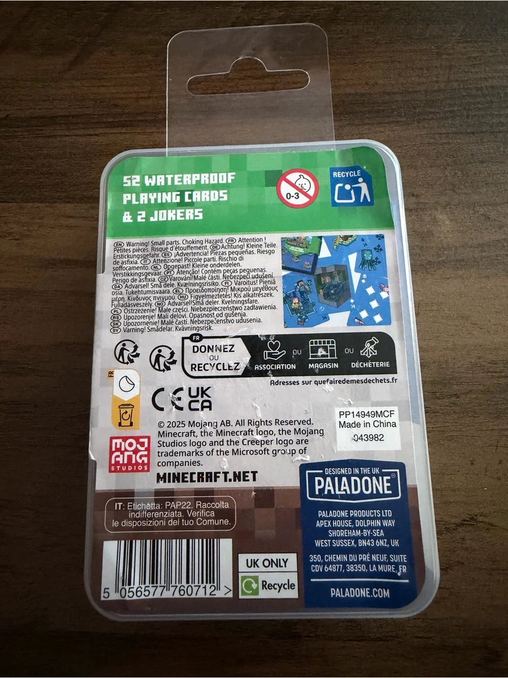 Minecraft Waterproof Playing Cards - Green